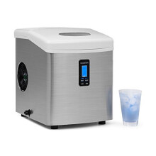 Klarstein Mr. Silver Frost Ice Maker - Ice Machine, 150W, 3.3L Tank, Tasteless Plastic Lining, Pump System, Easy-to-Clean, Low Operating Noise, B