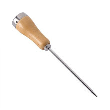 GLOGLOW Ice Pick, Portable Stainless Steel Ice Pick, Wooden Handle and Safety Kitchen Tool, Ice Pick Tool