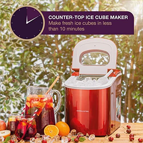Andrew James Ice Maker Machine Compact Portable Countertop Ice Cube
