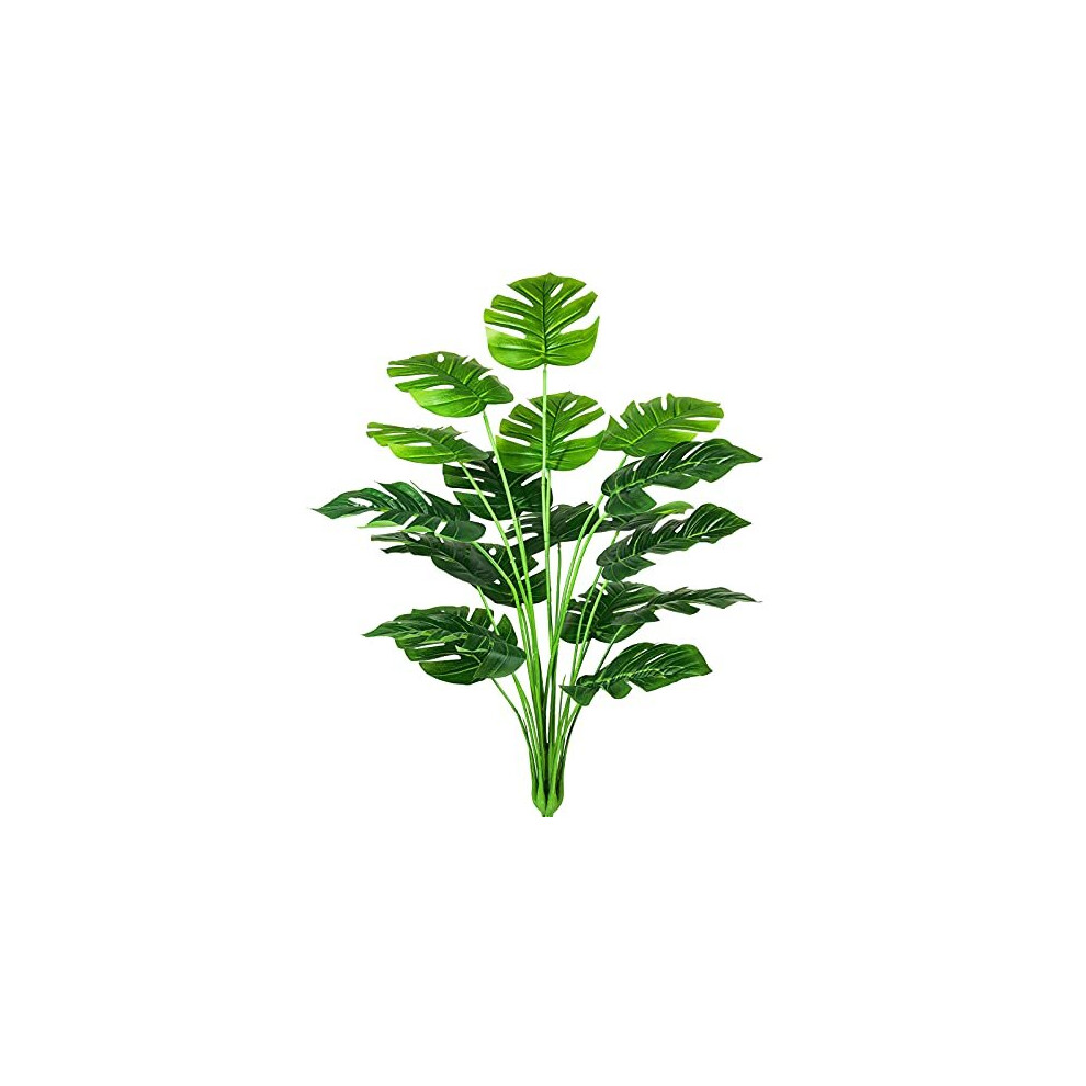 AIVORIUY Artificial Plants Fake Turtle Tree Leaves with Stems 29" Tall Faux Palm Tree Large Monstera Imitation Frond Leaf Tropical Plant Greenery