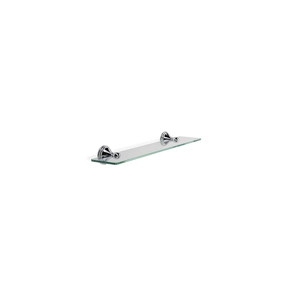 Croydex Westminster Wall Mounted Glass Shelf With Zinc Alloy Construction, Chrome