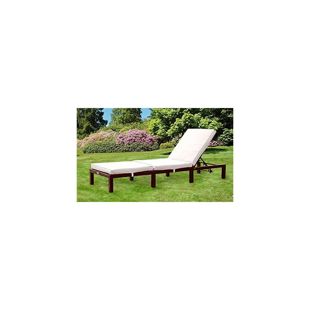 Comfy Living Reclining Rattan Sun Lounger In Brown
