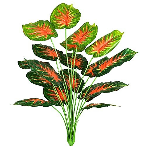 AIVORIUY Artificial Plants Fake Turtle Tree Leaves with Stems 29