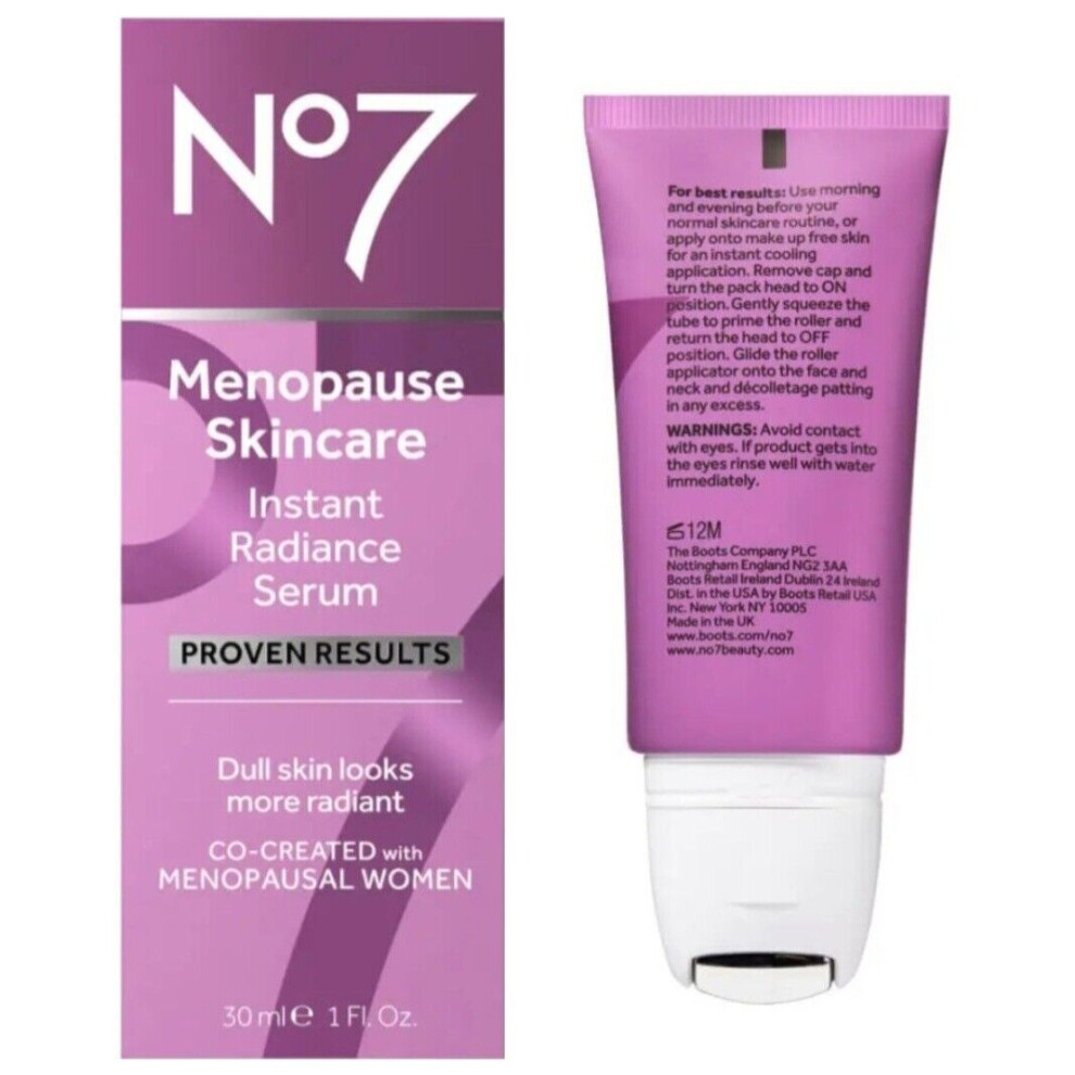 No7 Menopause Skincare Instant Radiance Serum 30ml