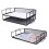 Exerz Letter Trays 2pcs Stackable Paper Sorter/ Desk Organiser/ File Tray for Desk - Wire Mesh Metal File Rack - Office, School, Home Study - EX6 7