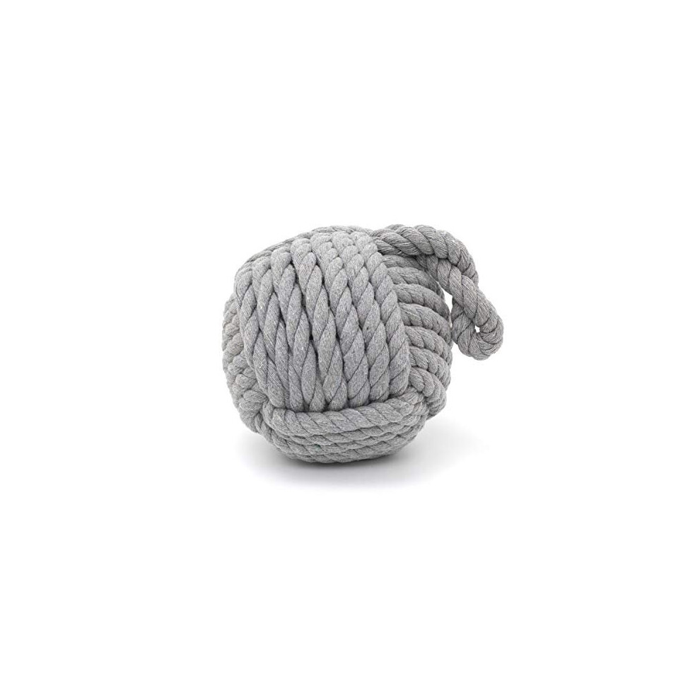 Carousel Home Gifts Grey Nautical Knot Rope Heavy Doorstop | Nautical Monkey's Fist Seaside Rope Door Stop | Beach Rope Knot Door Stopper Ball