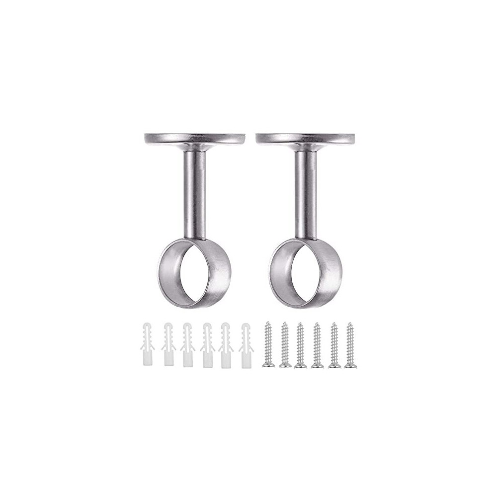 2 Pack Ceiling Mount Curtain Bracket, 32mm Curtain Pole Bracket, Ceiling Curtain Pole with Screws For Clothes Rail Pole Hanging, Eyelet Curtains