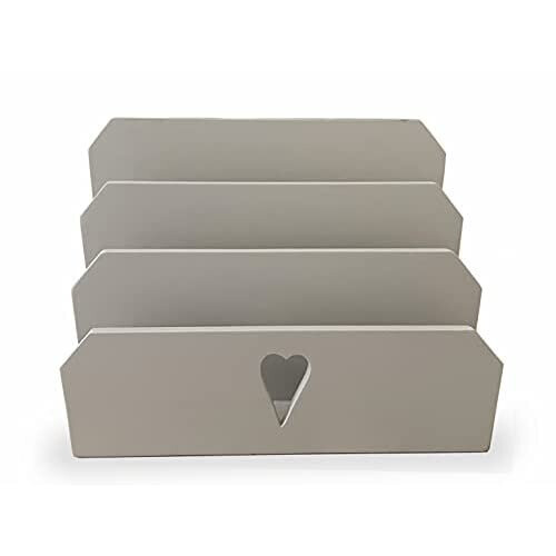 Grey Letter Rack with Heart Window 2