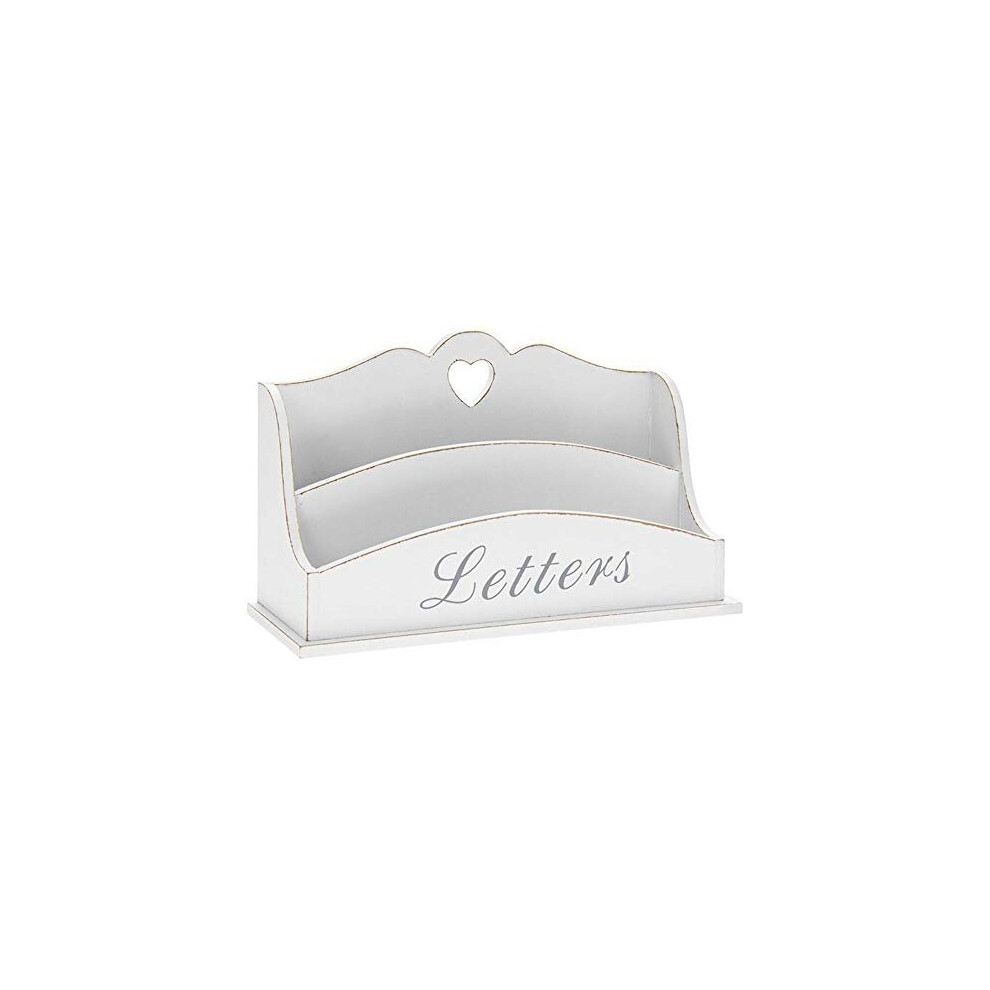 Leonardo White Wooden Letter Rack