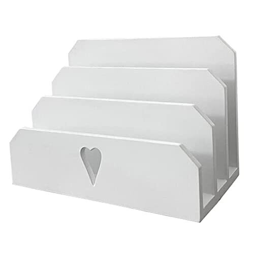 GreyZouq White Letter Rack with Heart Window 1