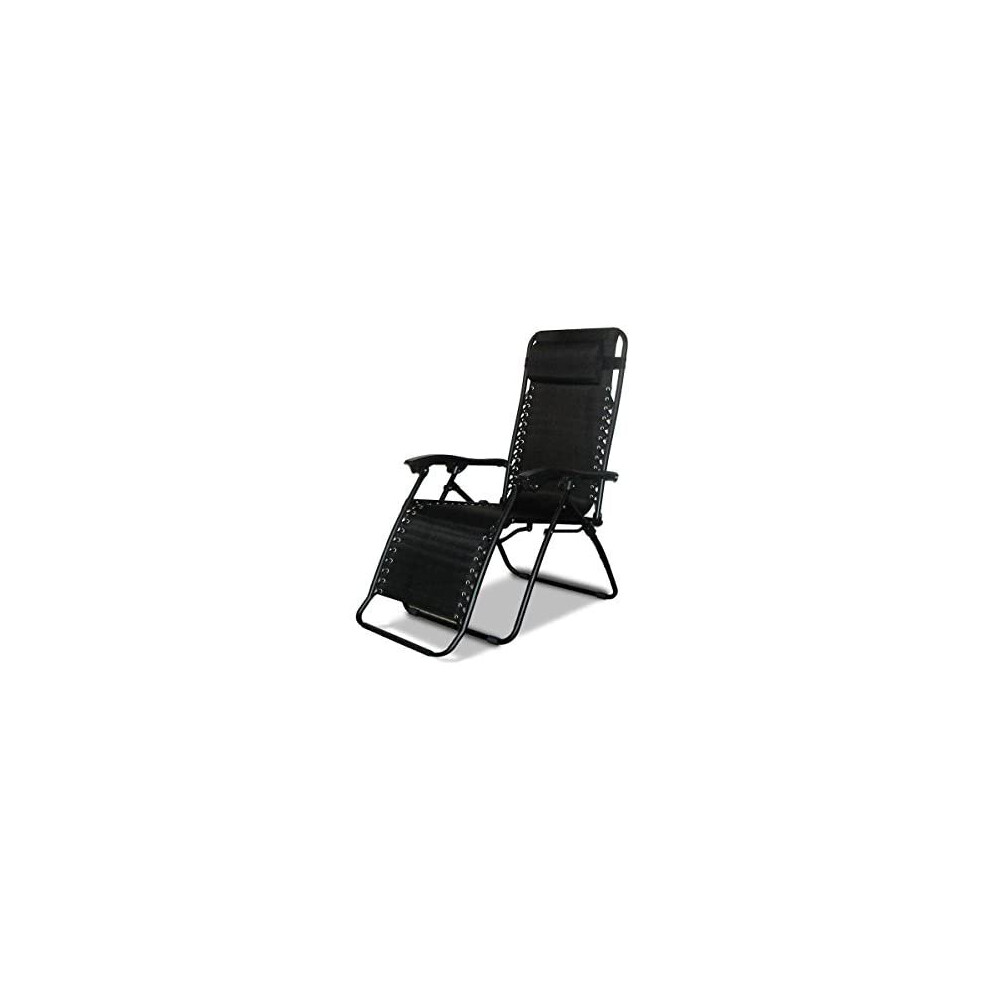 DNY Textoline Reclining Garden Chair Beach Sun Lounger Recliner Chairs in Black Weatherproof Textoline RRP 99.99