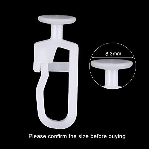 JTgugu Pack of 200 Curtain Gliders with 8,3mm Head Folding Glider White