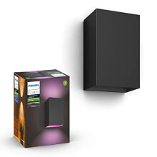 Philips Hue Resonate White and Colour Ambiance LED Smart Outdoor Wall Light, Black, Compatible with Alexa, Google Assistant and Apple HomeKit