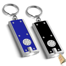 2pk LED Keychain Small Torch Light | Pocket Torch Small Bright with Built In Batteries | Small LED Mini Torch Keyring Torch for Outdoor, Eme