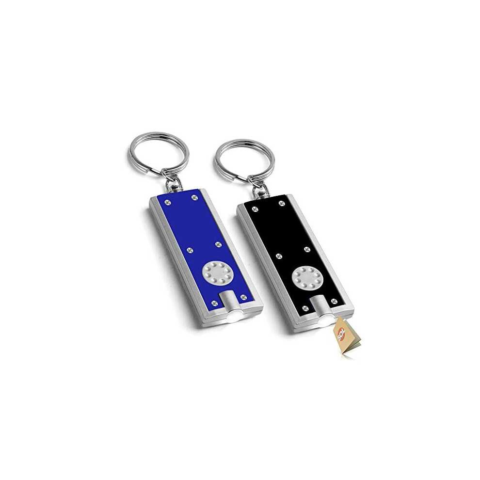 Sol 2Pk Led Keychain Small Torch | Pocket Torch Small Bright With Built In Batteries | Small Led Mini Torch Keyring Torch For Outdoor, Eme Light