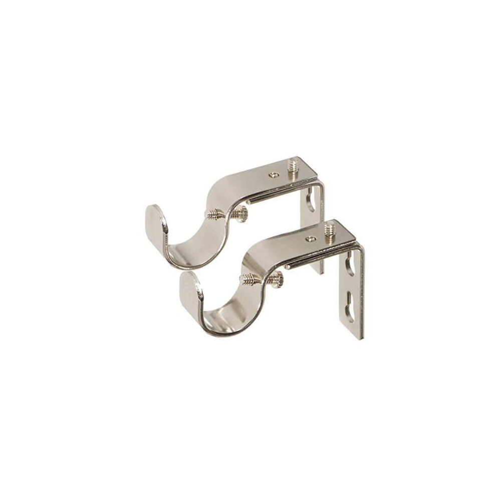 Supports courts Ivilon pour tringles     rideaux de 22 mm ou 2,5 cm. Lot de 2 - Nickel bross   .