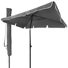 VOUNOT Garden Parasol, Tilt Balcony Umbrella, Sun Shade for Outdoor, Garden, Balcony, Patio, Beach, 200 x 125 cm Rectangular UV 50+, Grey, wiht C