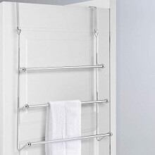 3 Tier Chrome Over Door Clothes Airer Towel Rail Rack Hanger Bar Holder Bathroom Bath Towels Storage Organiser  W60cm x D12cm x H70cm