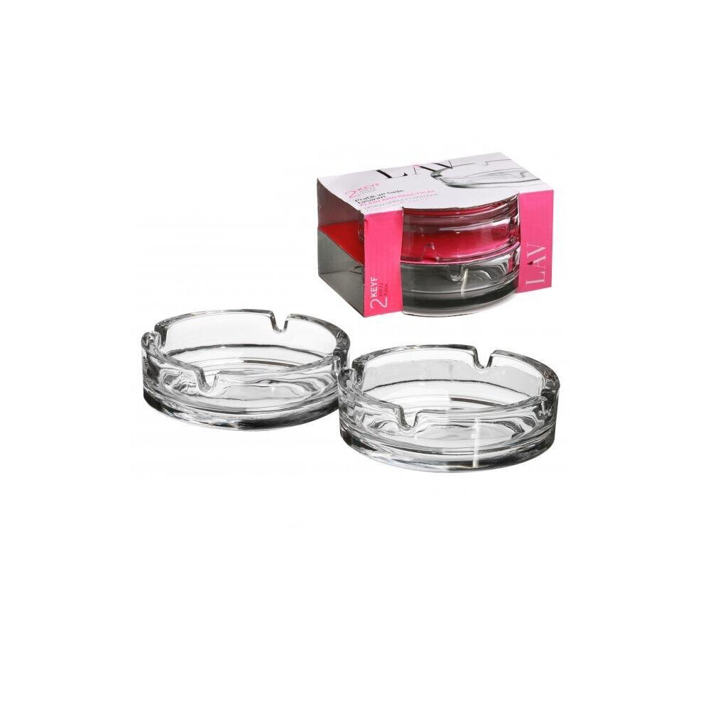Import Distribution Fornord Set Of 2 Lav Round Glass Ash Tray 10.2Cm