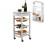 Wood Kitchen Trolley on Wheels Storage Drawer With 3 Metal Baskets White 1