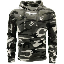 (Urban-Camouflage, L) Mens Camouflage Drawstring Fleece Hoody Sweatshirt
