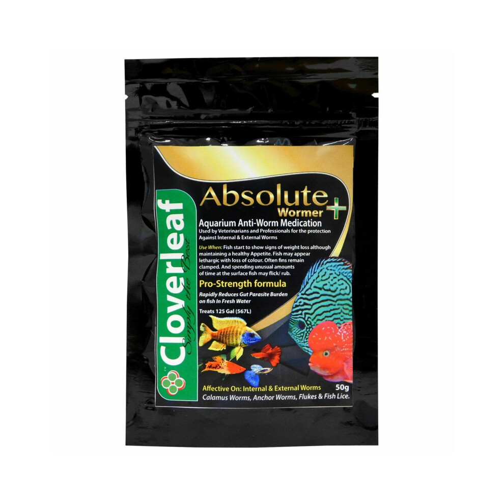 Cloverleaf Absolute + Aquarium Wormer Medication 50G