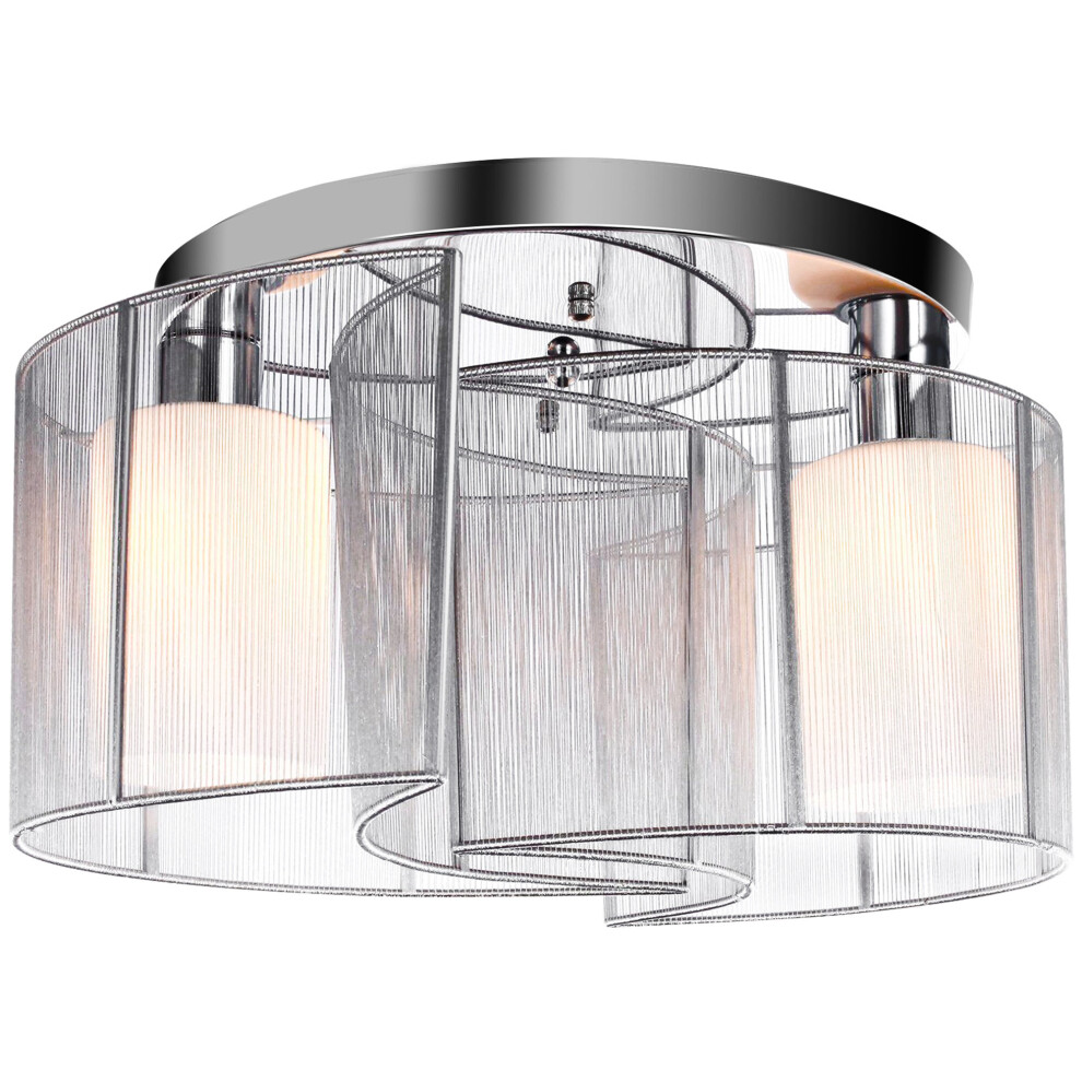 HOMCOM Semi-Flush Mount Ceiling Light w/ Metal Base for Living Room Dining Room