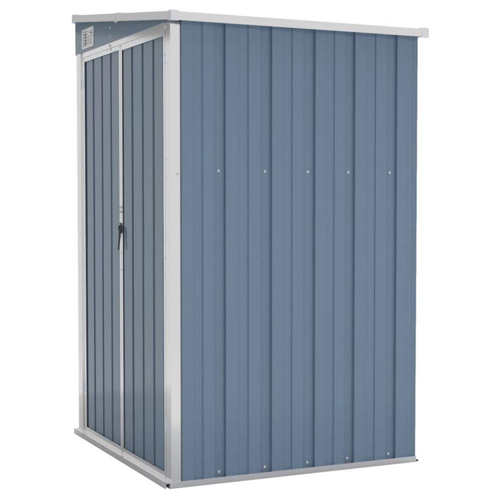 (grey, 118 X 100 X 178 cm) vidaXL Wall-mounted Garden Shed Outdoor Tool Storage Shed Galvanised Steel