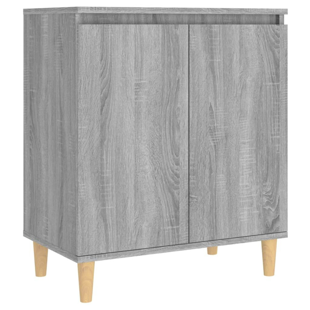 (grey sonoma) vidaXL Sideboard with Solid Wood Legs Engineered Wood Cabinet Multi Colours