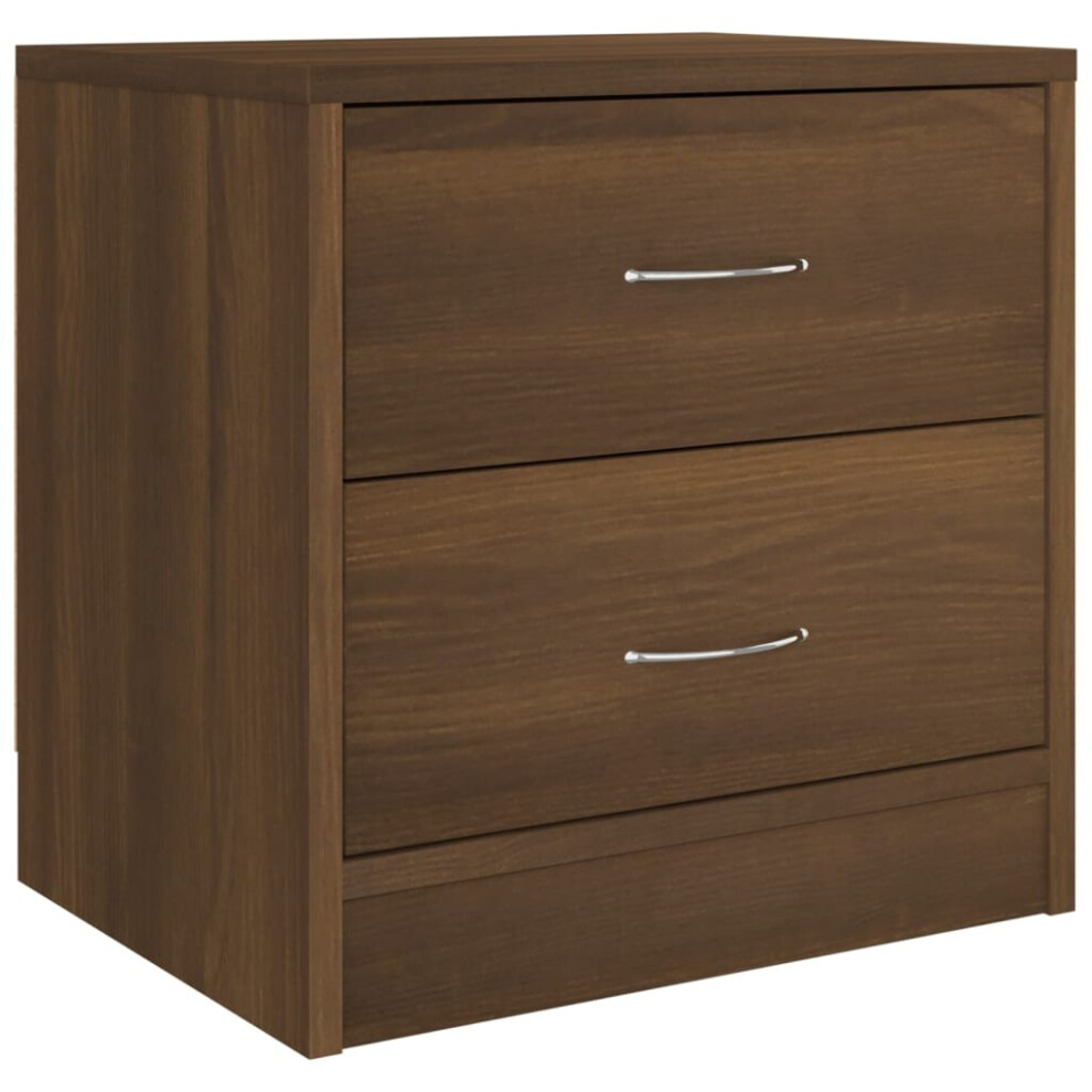 (brown oak, 1) vidaXL 1/2x Bedside Cabinet Chipboard Nightstands Storage Unit Black/White