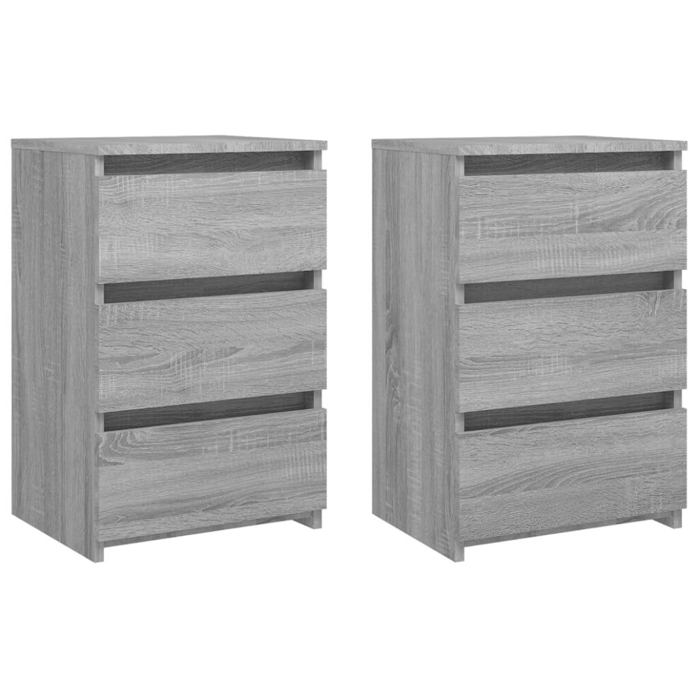 (grey sonoma, 2) vidaXL 1/2x Bed Cabinet Engineered Wood Side Storage Cabinet Multi Colours