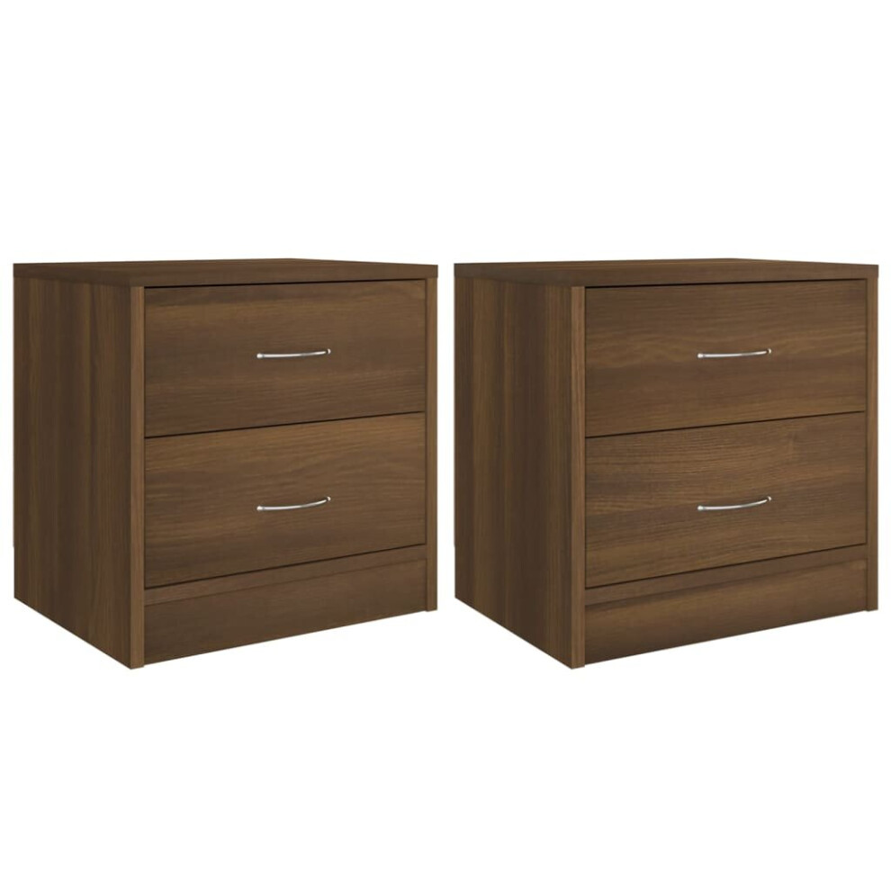 (brown oak, 2) vidaXL 1/2x Bedside Cabinet Chipboard Nightstands Storage Unit Black/White