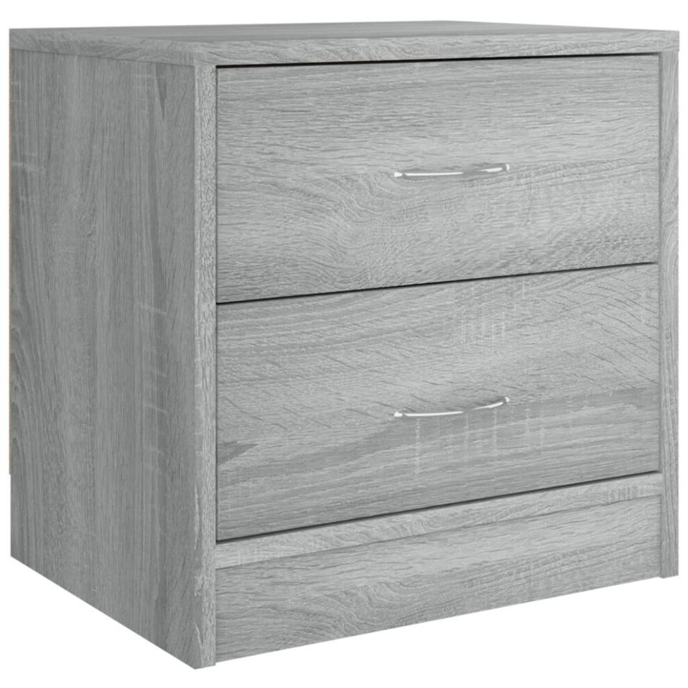 (grey sonoma, 1) vidaXL 1/2x Bedside Cabinet Chipboard Nightstands Storage Unit Black/White