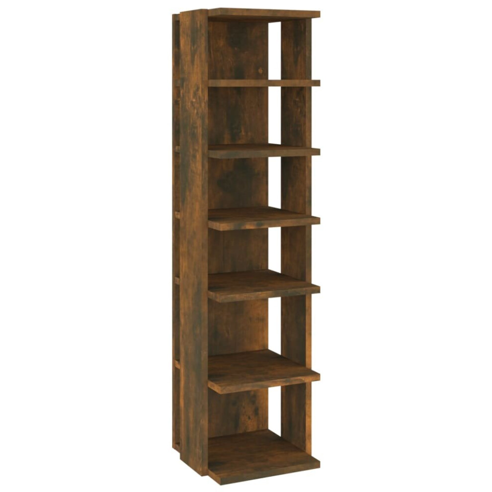 (smoked oak, 1) vidaXL 1/2x Shoe Cabinet Engineered Wood Household Storage Shelf Multi Colours