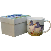 Emma Ball Oystercatchers Fine Bone China Boxed Mug 350ml for Coffee or Tea - Dishwasher & Microwave Safe MUG14