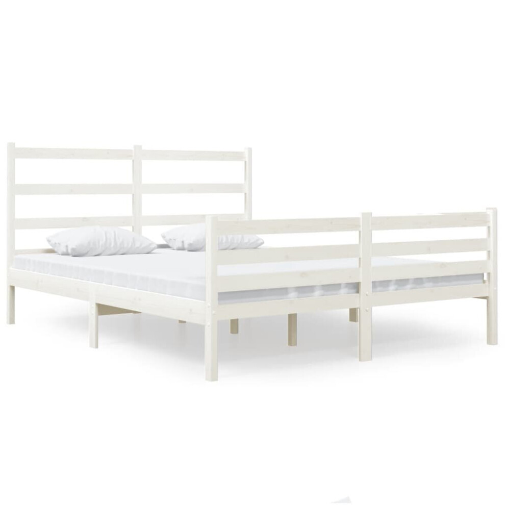 (white, 120 x 190 cm) vidaXL Solid Wood Pine Bed Frame Home Wooden Bedstead Multi Colours/Sizes