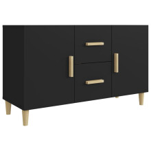 (black) vidaXL Sideboard Storage Cupboard Cabinet Buffet Highboard Engineered Wood