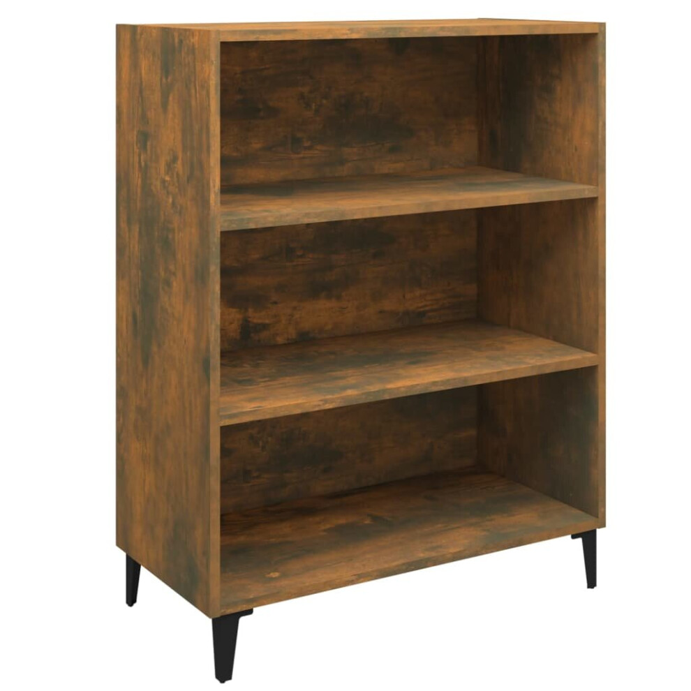 vidaXL Sideboard - Smoked Oak - 90 x 69.5 x 32.5cm - Brown - Image 3