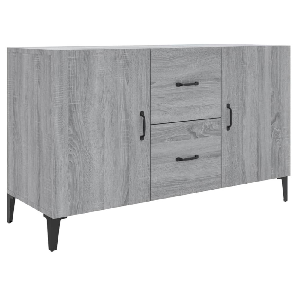 vidaXL Sideboard Grey Sonoma 100x36x60 cm Engineered Wood - 2 Doors 2 Drawers - Image 4