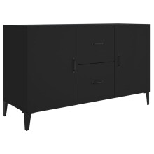 (black) vidaXL Sideboard Storage Cupboard Cabinet Buffet Highboard Engineered Wood