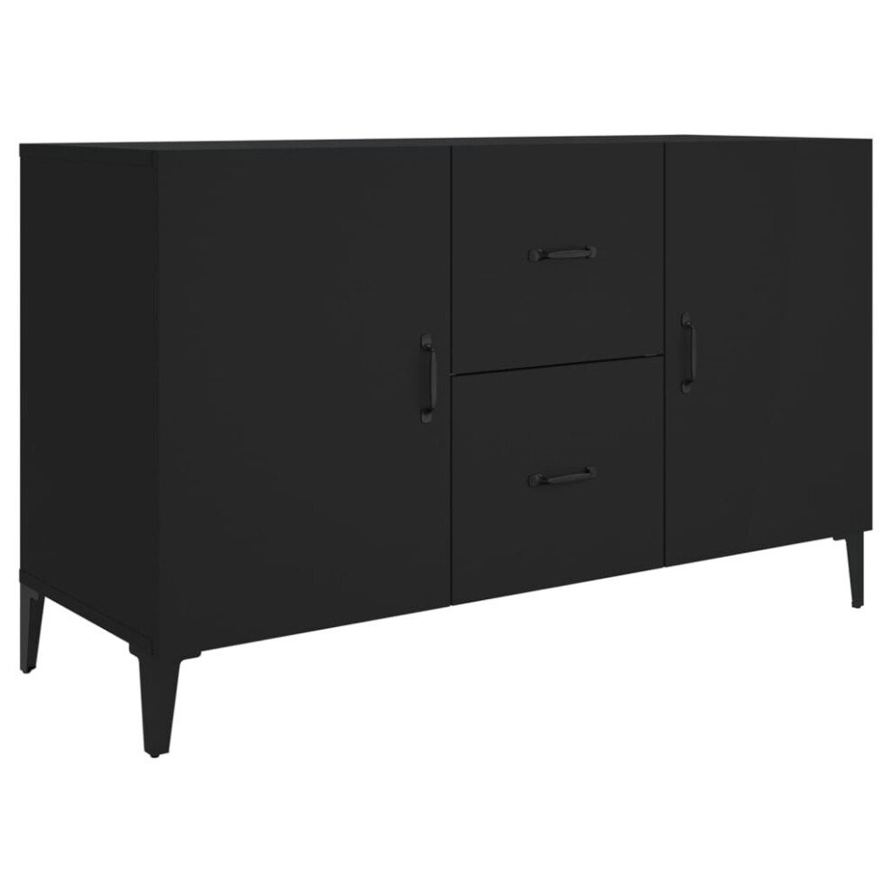 Vidaxl (Black) Sideboard Storage Cupboard Cabinet Buffet Highboard Engineered Wood Black