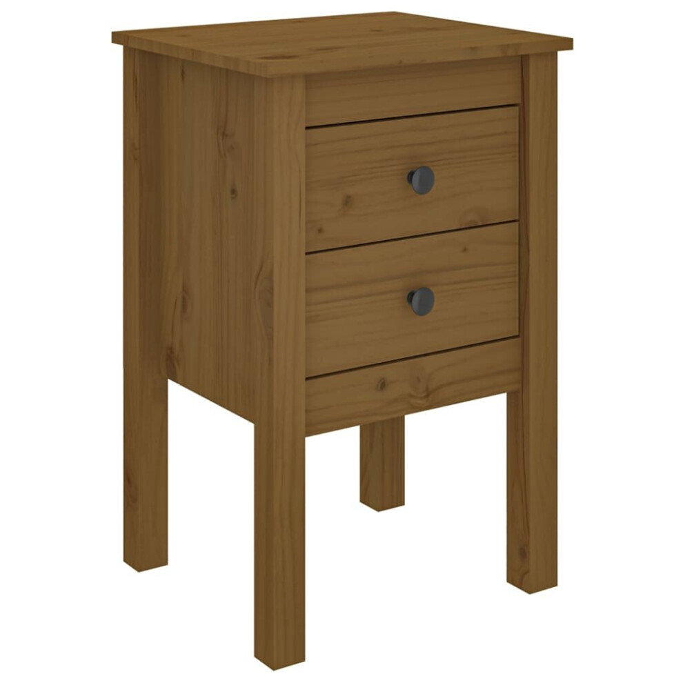 (honey brown, 1) vidaXL 1/2x Solid Wood Pine Bedside Cabinet Side Table Furniture Multi Colours