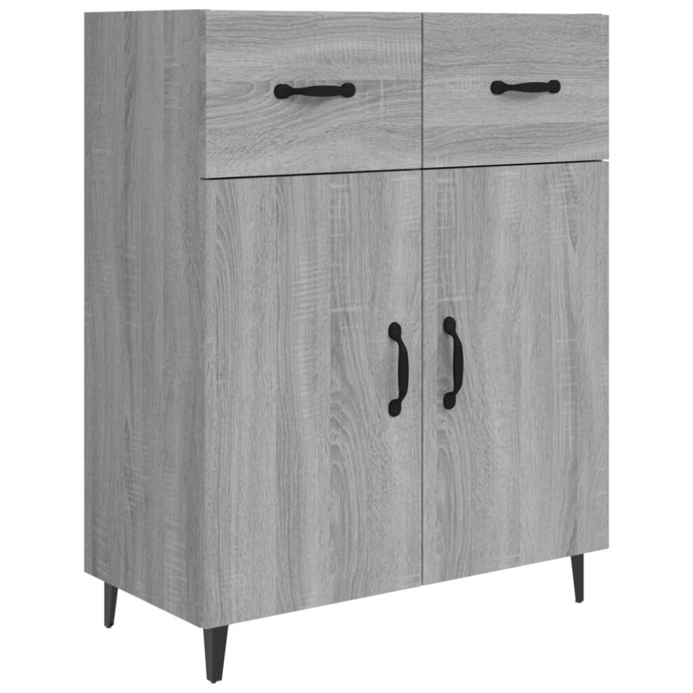 VidaXL Sideboard Grey Sonoma 69.5x34x90 cm Engineered Wood - Image 2