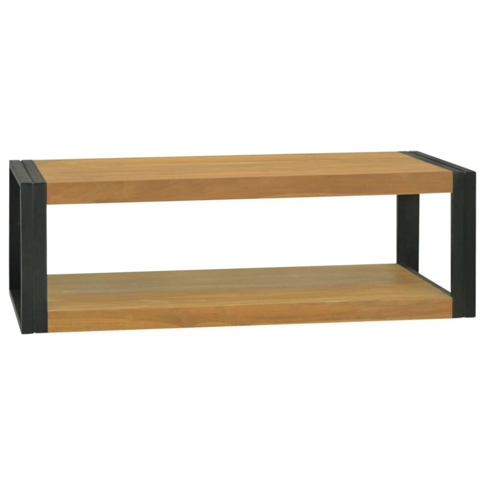 Vidaxl (Brown And Black, 110 X 45 X 35 Cm) Bathroom Cabinet Washroom Sink Unit Basin Cupboard Solid Wood Teak