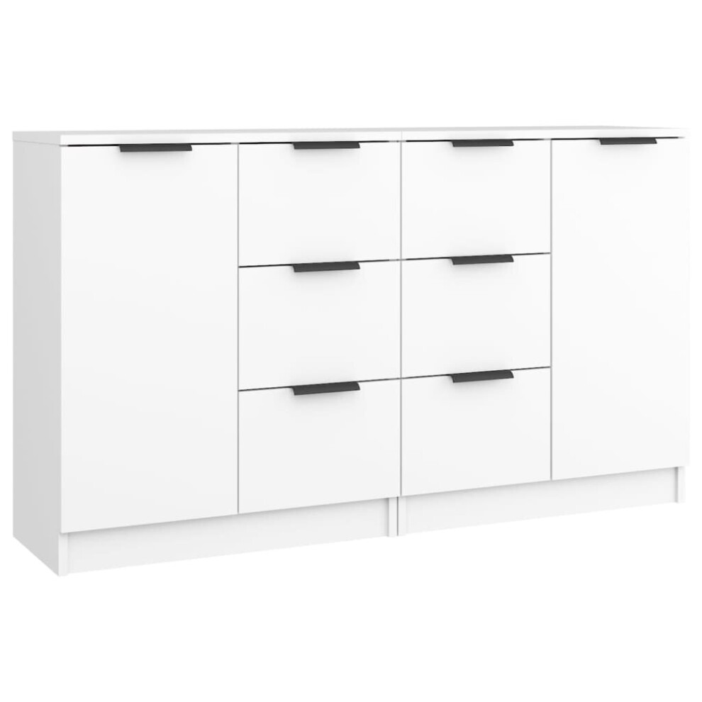 (white, 2) vidaXL 2x Sideboards Engineered Wood Cupboard Console Cabinet Multi Colours