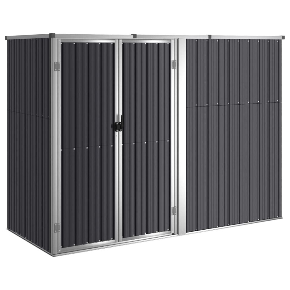 (anthracite, 225 X 89 X 161 cm) vidaXL Garden Tool Shed Galvanised Steel Tool Storage Shed Multi Colours/Sizes