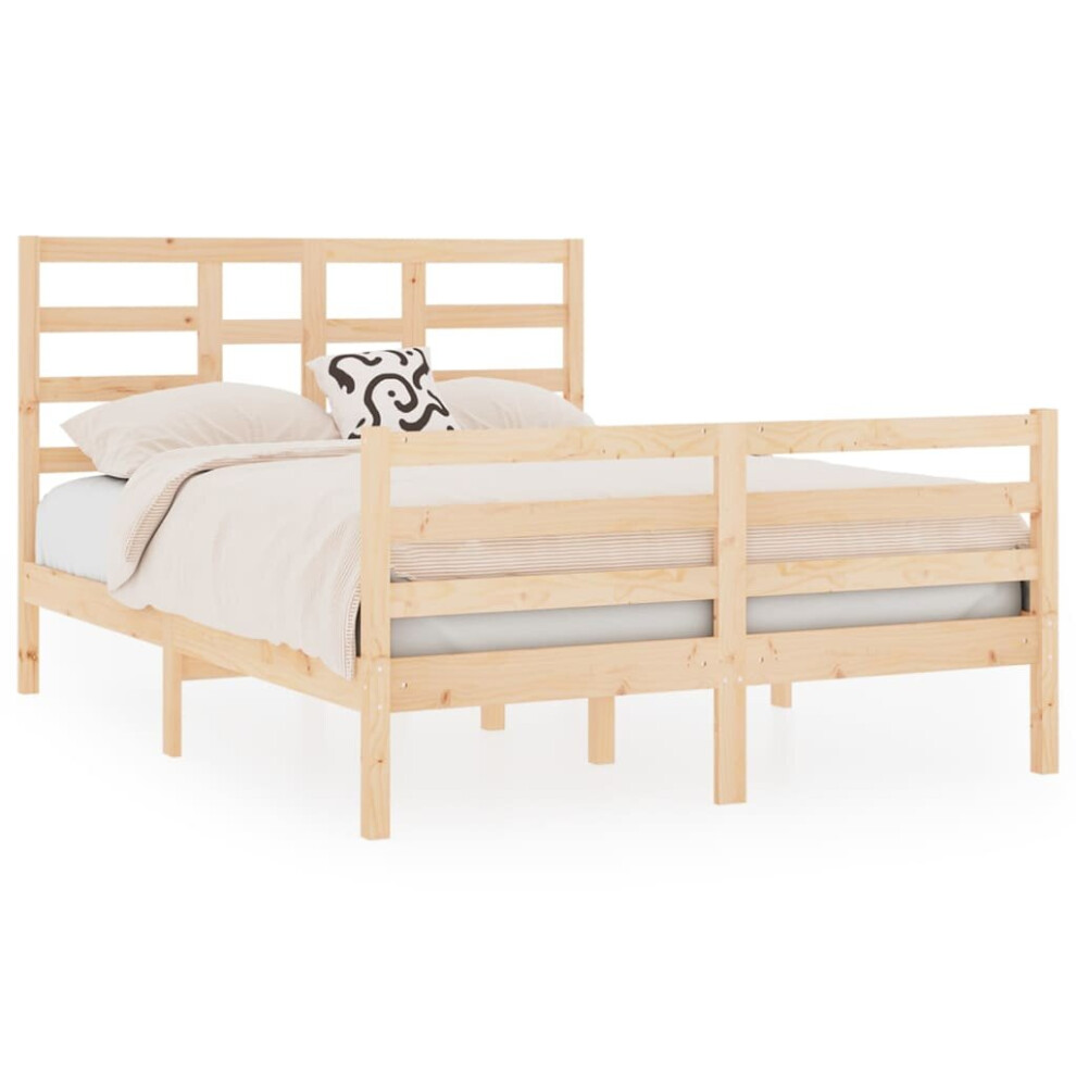 (brown, 135 x 190 cm) vidaXL Solid Wood Bed Frame Bedroom Bedstead Bed Base Multi Colours/Sizes