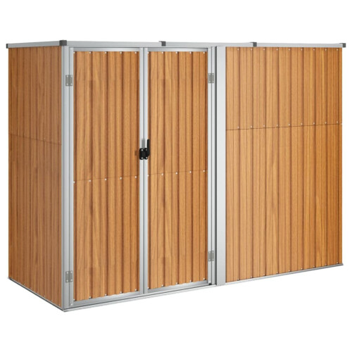 (brown, 225 x 89 x 161 cm) vidaXL Garden Tool Shed Blanket Box Outdoor Tool Storage Shed Galvanised Steel