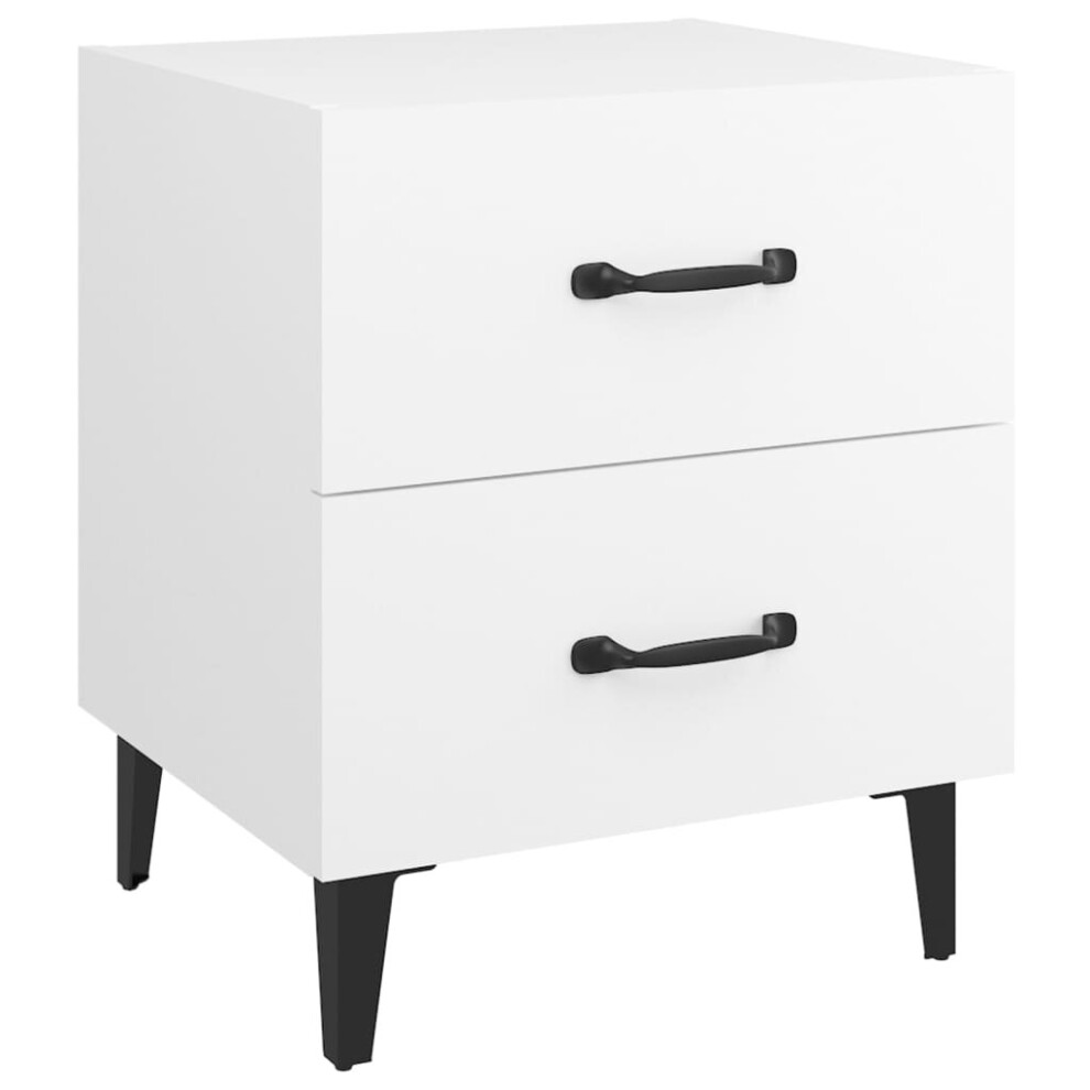 (white, 1) vidaXL 1/2x Bedside Cabinet Engineered Wood End Table Nightstand Multi Colours