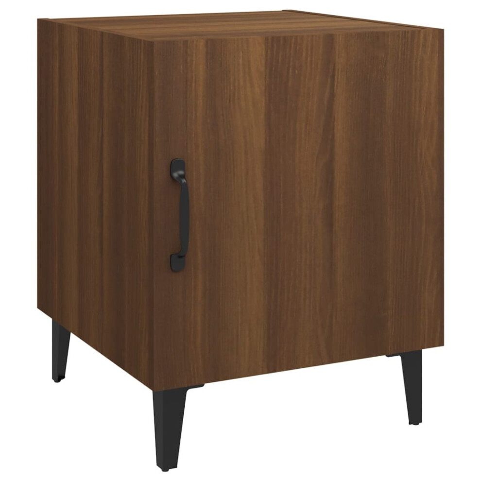 (brown oak, 1) vidaXL 1/2x Bedside Cabinet Engineered Wood End Table Nightstand Multi Colours